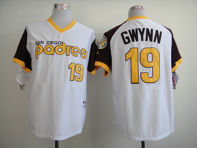 Men San Diego Padres #19 Gwynn White Throwback 1978 MLB Jerseys